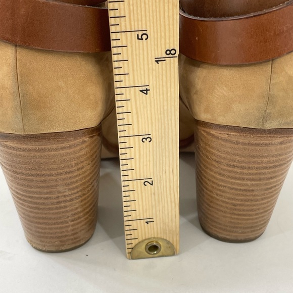 rag & bone ~Women's Harrow Camel Block Heel Suede Wrap Booties - Picture 17 of 17